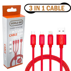 3 in 1 Multi Fast USB Charging Cable 5AMP