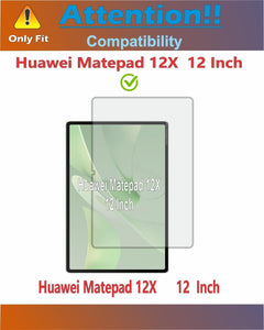 [2-Pack] Screen Protector for Huawei MatePad 12 X (12 Inch) 2024, 9H Tempered Glass Film HD Guard, Ultra Clear, Anti Scratch, Bubble-Free For Huawei MatePad 12 X 12''