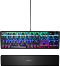 SteelSeries Apex 3 TKL RGB Gaming Keyboard – Tenkeyless Compact Form Factor - 8-Zone RGB Illumination – IP32 Water & Dust Resistant – Whisper Quiet Gaming Switch – Gaming Grade Anti-Ghosting,Black