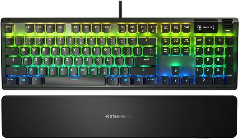 SteelSeries Apex 3 TKL RGB Gaming Keyboard – Tenkeyless Compact Form Factor - 8-Zone RGB Illumination – IP32 Water & Dust Resistant – Whisper Quiet Gaming Switch – Gaming Grade Anti-Ghosting,Black