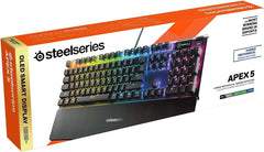 SteelSeries Apex 3 TKL RGB Gaming Keyboard – Tenkeyless Compact Form Factor - 8-Zone RGB Illumination – IP32 Water & Dust Resistant – Whisper Quiet Gaming Switch – Gaming Grade Anti-Ghosting,Black