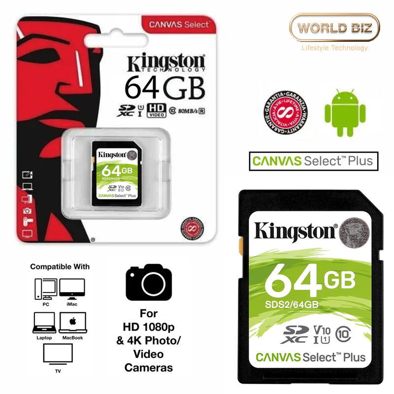 Kingston SDXC Card 64GB Canvas Select Plus SDS2