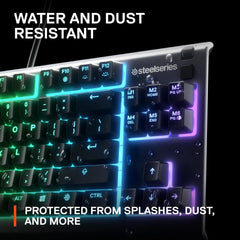 SteelSeries USB Apex 5 Hybrid Mechanical Gaming Keyboard – Per-Key RGB Illumination – Aircraft Grade Aluminum Alloy Frame – OLED Smart Display (Hybrid Blue Switch)