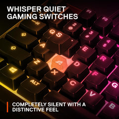 SteelSeries USB Apex 5 Hybrid Mechanical Gaming Keyboard – Per-Key RGB Illumination – Aircraft Grade Aluminum Alloy Frame – OLED Smart Display (Hybrid Blue Switch)