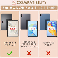 [2 Pack Screen Protector for HONOR Pad 9 12.1 Inch 2024, Tempered Glass Premium Film Guard 9H Hardness Anti-Scratch Anti-Fingerprint Protective HONOR Pad 9