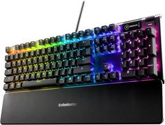 SteelSeries Apex 3 TKL RGB Gaming Keyboard – Tenkeyless Compact Form Factor - 8-Zone RGB Illumination – IP32 Water & Dust Resistant – Whisper Quiet Gaming Switch – Gaming Grade Anti-Ghosting,Black