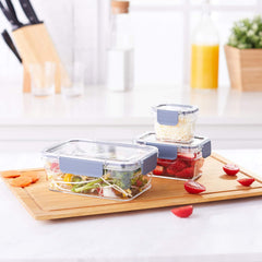 Amazon Basics Large Food Storage Containers - Tritan Plastic Locking, Air Tight, 10 Pieces, Clear