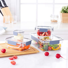Amazon Basics Large Food Storage Containers - Tritan Plastic Locking, Air Tight, 22 Pieces, Clear