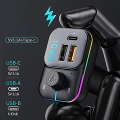 Stylish Car Bluetooth MP3 Player with LED Display
