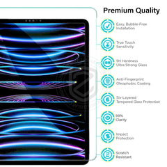  Two Tempered Glass Screen Protectors for Apple iPad Pro 12.9" - 2022 Model